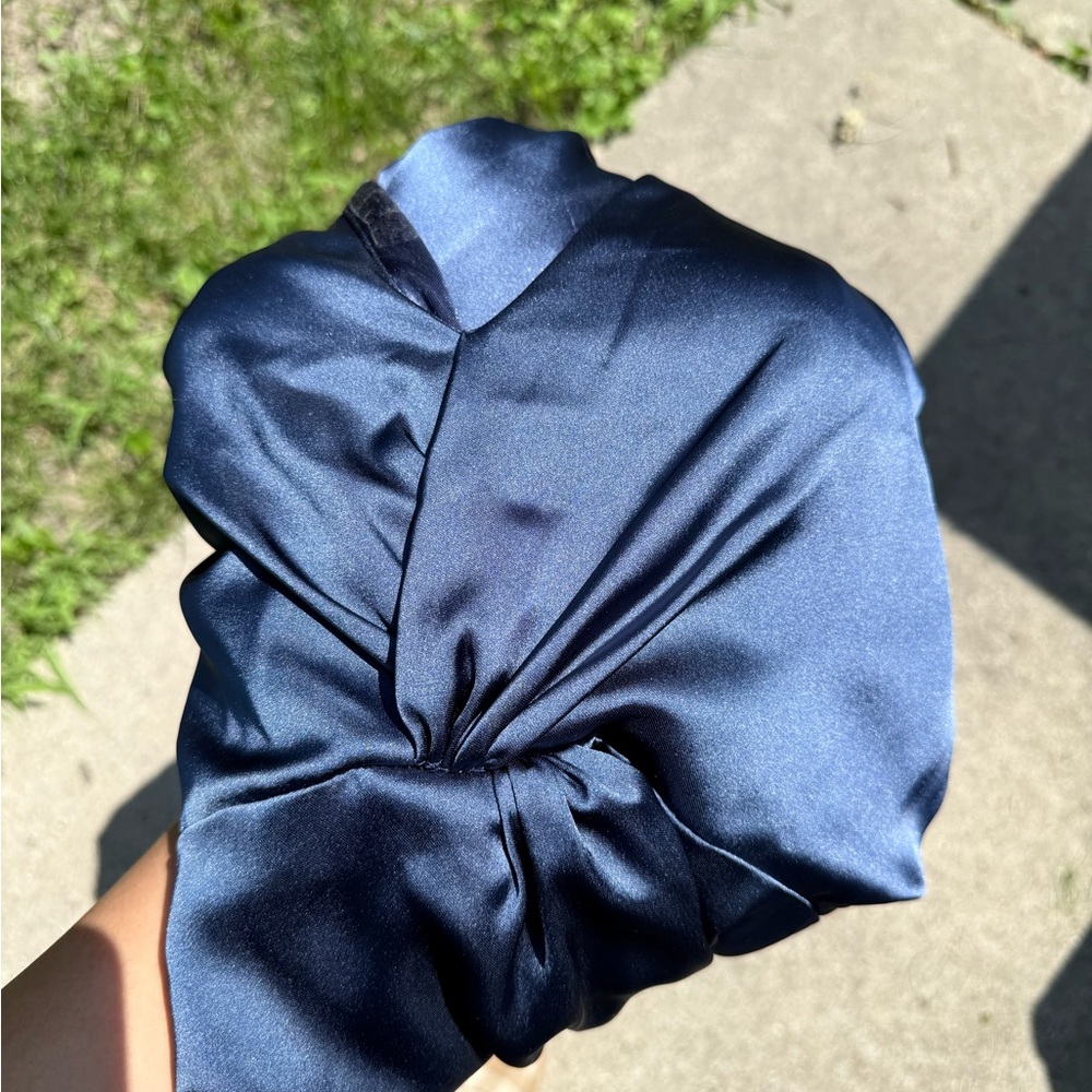 Revelry Bridesmaids Dress Gwen Satin Romantic Blue 717 Size 12 - Picture 2 of 6